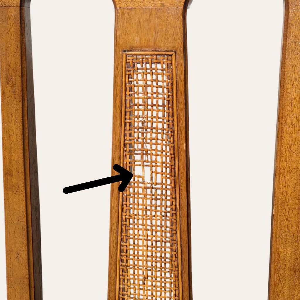 8 Mid Century Modern Drexel Triune Mahogany Cane Back Dining Chairs