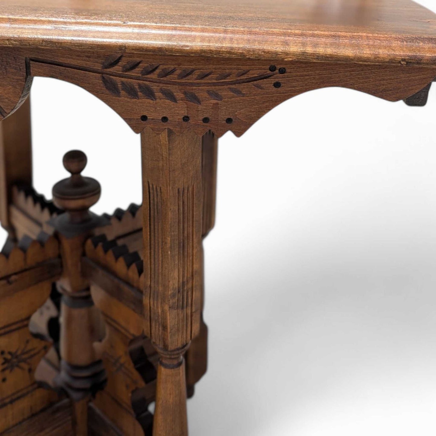Victorian Carved Wood Side Table