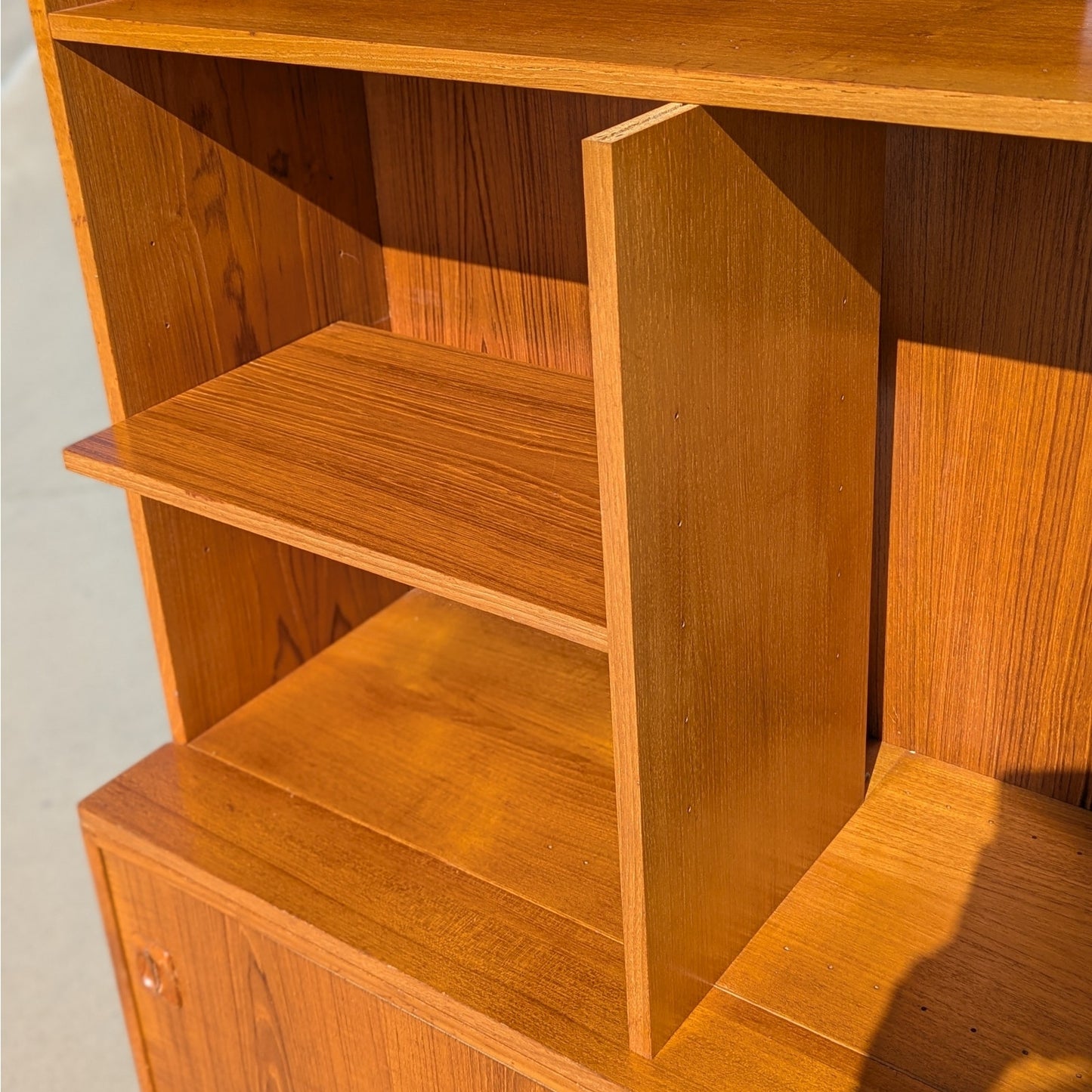 Danish Teak Bookcase – Mid-Century Modern Freestanding Wall Unit