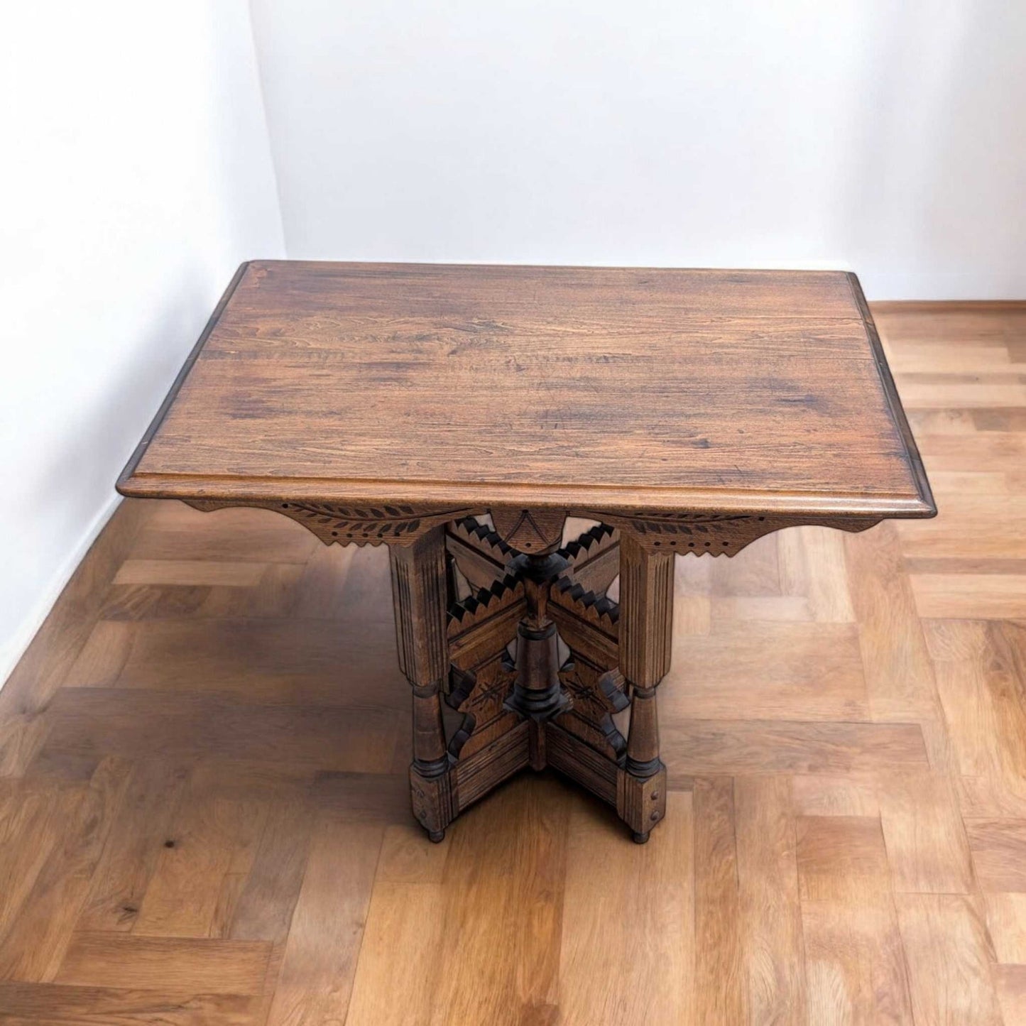 Victorian Carved Wood Side Table