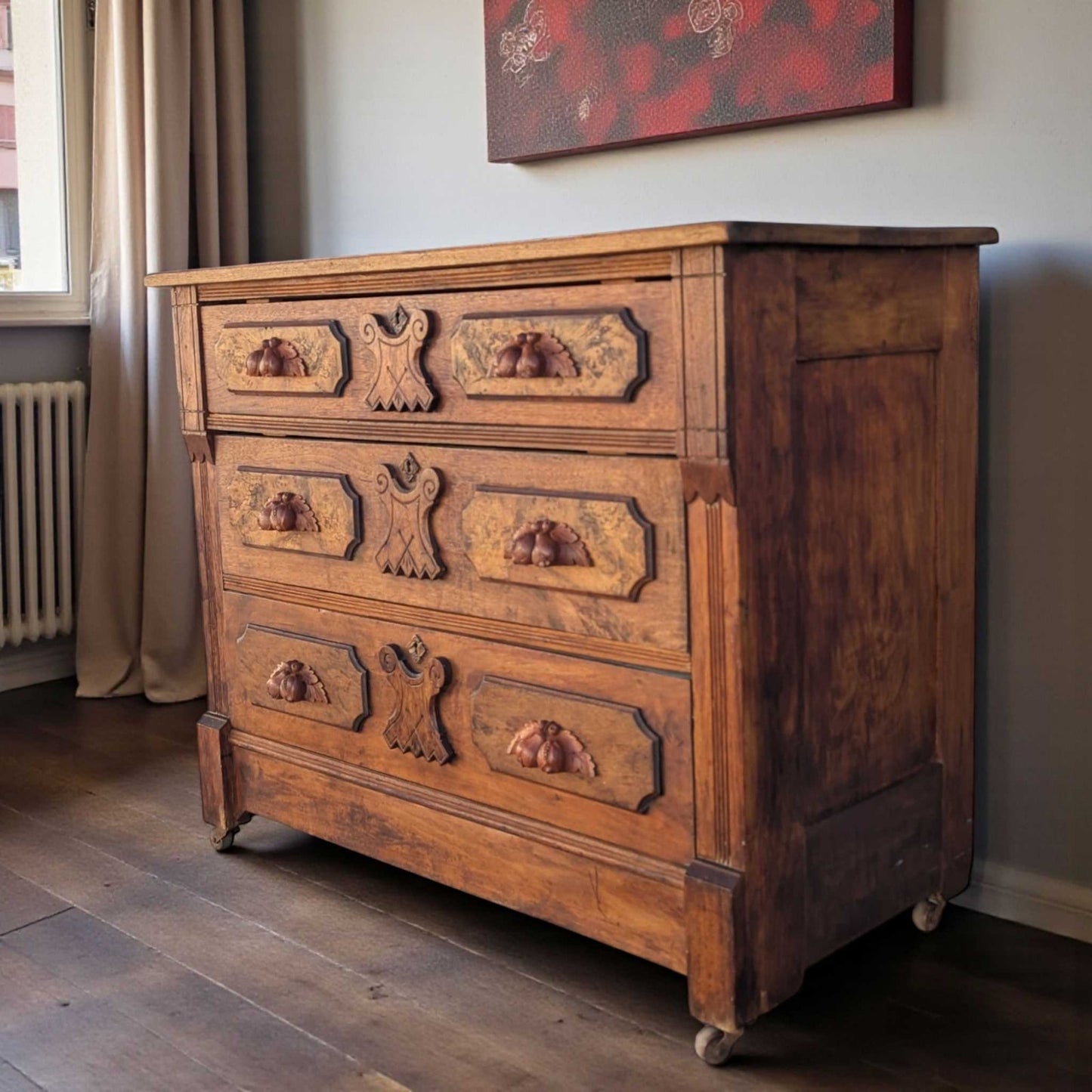 19th Century American Folk Walnut Dresser