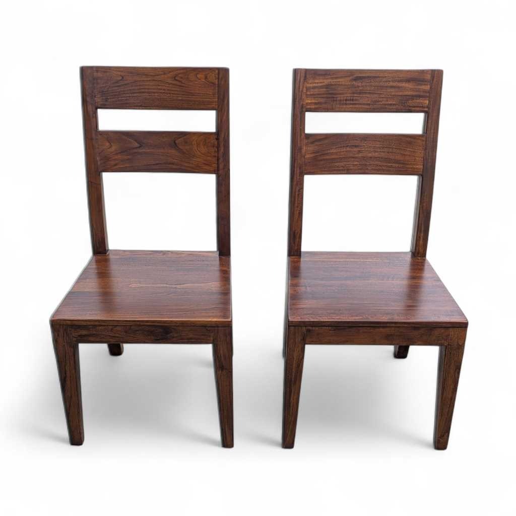 Set of 8 Crate & Barrel Basque Honey Wood Dining Chairs