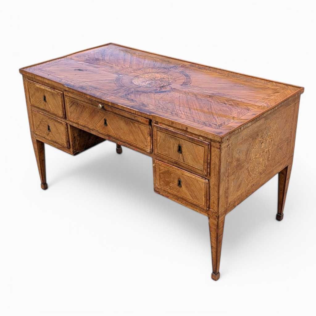 Antique Desk – Lombardy Louis XVI Era Desk, Vintage Writing Table, Elegant Office Furniture, 18th Century Desk