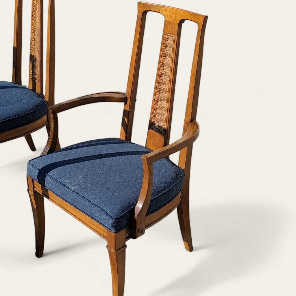 8 Mid Century Modern Drexel Triune Mahogany Cane Back Dining Chairs