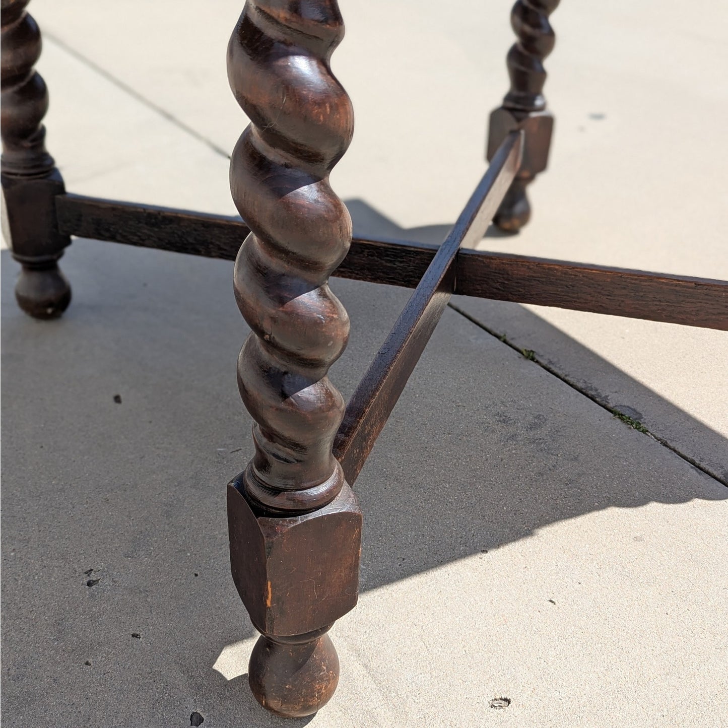 Antique Barley Twist Draw-Leaf Table, Solid Oak