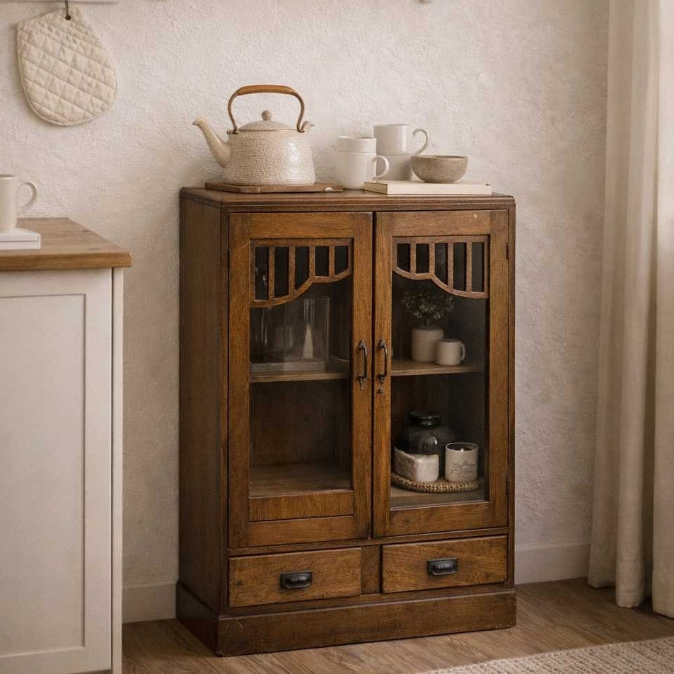 Antique Japanese Wooden Storage Cabinet, Meiji Period