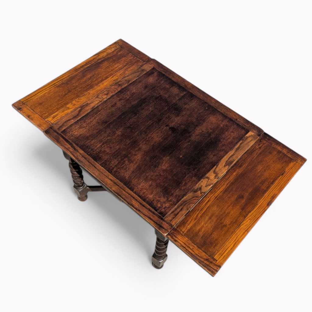 Antique Barley Twist Draw-Leaf Table, Solid Oak