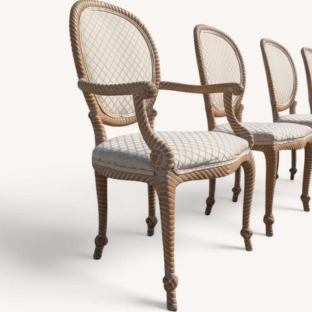 Six Dining Chairs by Casa Stradivari, Faux Bois, c. 1980s