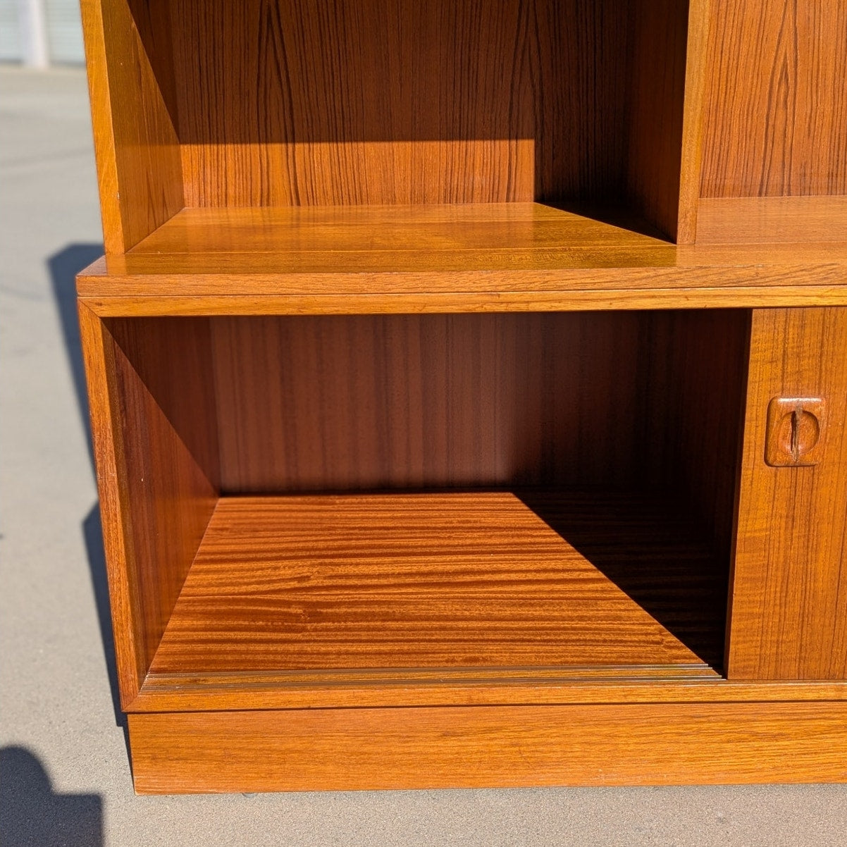 Danish Teak Bookcase – Mid-Century Modern Freestanding Wall Unit