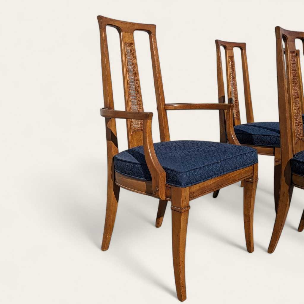 8 Mid Century Modern Drexel Triune Mahogany Cane Back Dining Chairs