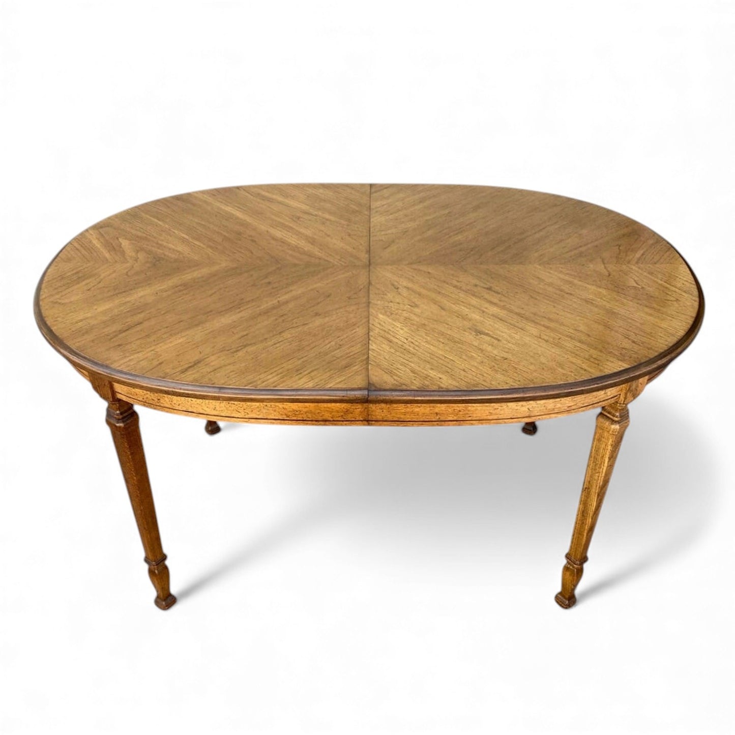 Vintage Oval Dining Table with Leaf, c. 1950s