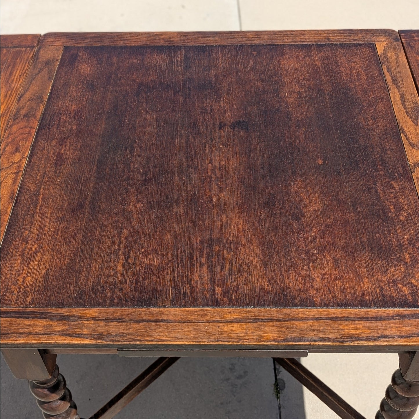 Antique Barley Twist Draw-Leaf Table, Solid Oak