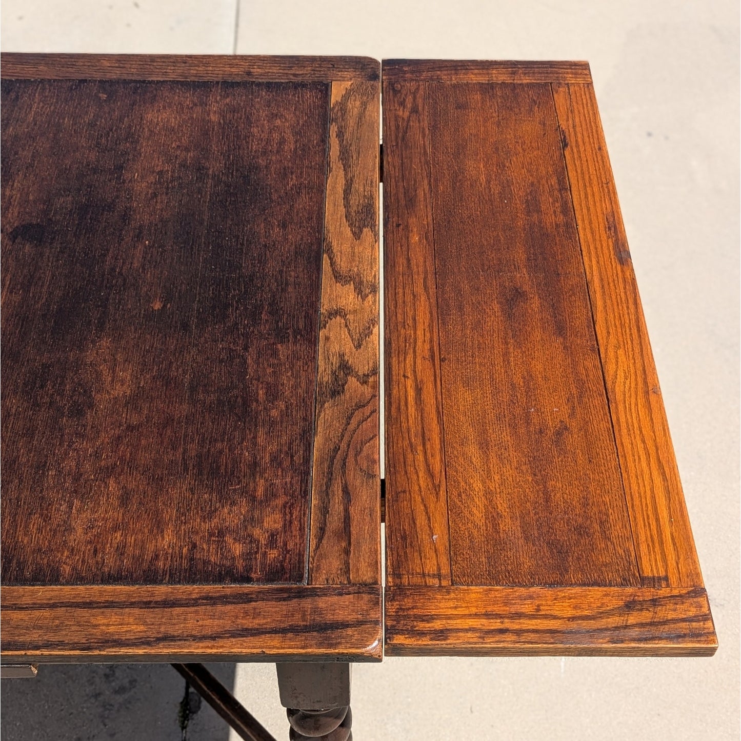 Antique Barley Twist Draw-Leaf Table, Solid Oak