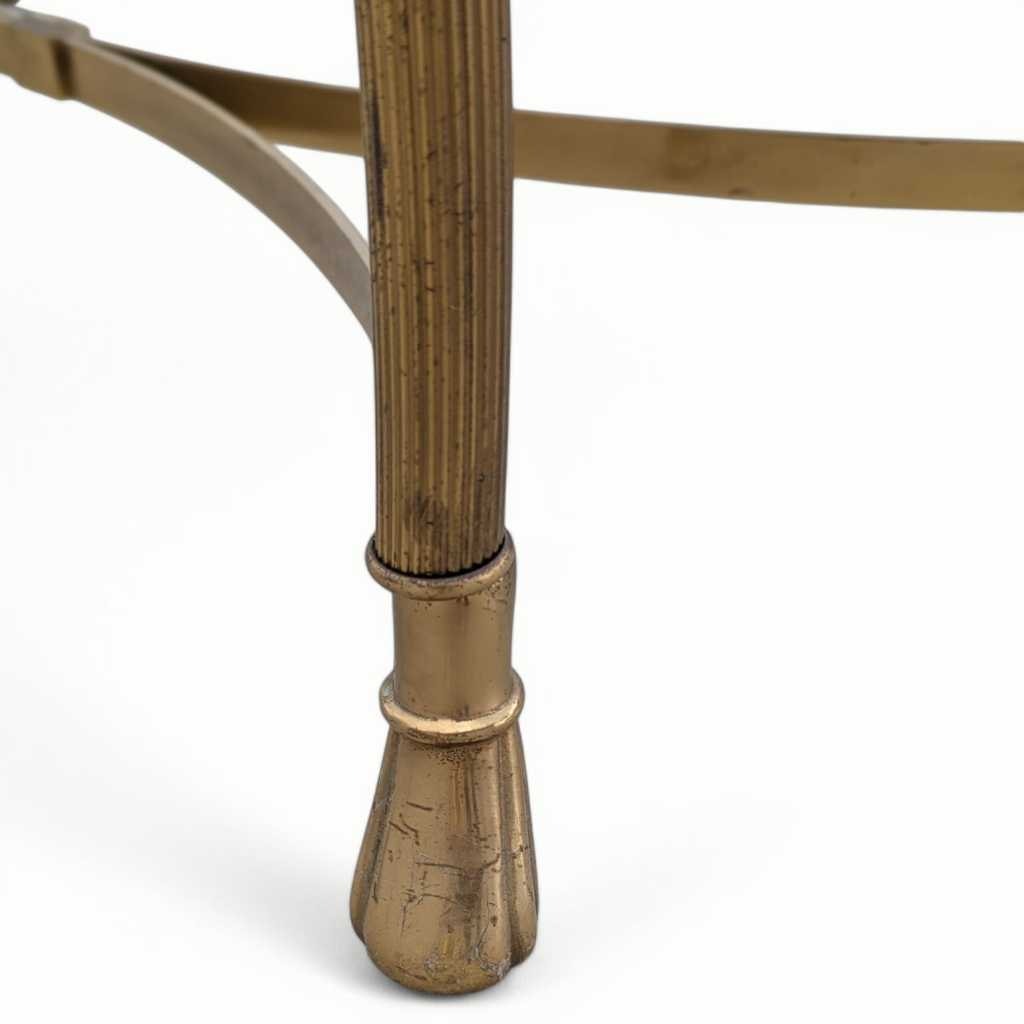 Glass Top Brass Coffee Table by Labarge