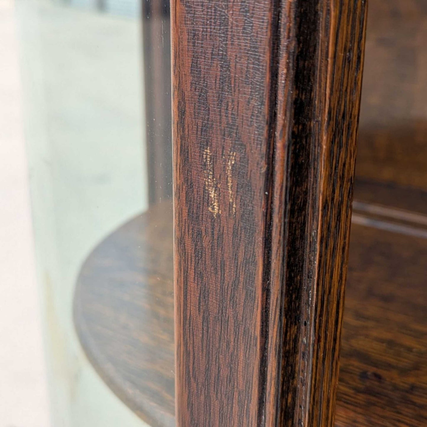 Vintage Curved Glass China Cabinet β Bow Front Display Hutch w/ Claw Feet, 49" Wide, Early 20th Century Style