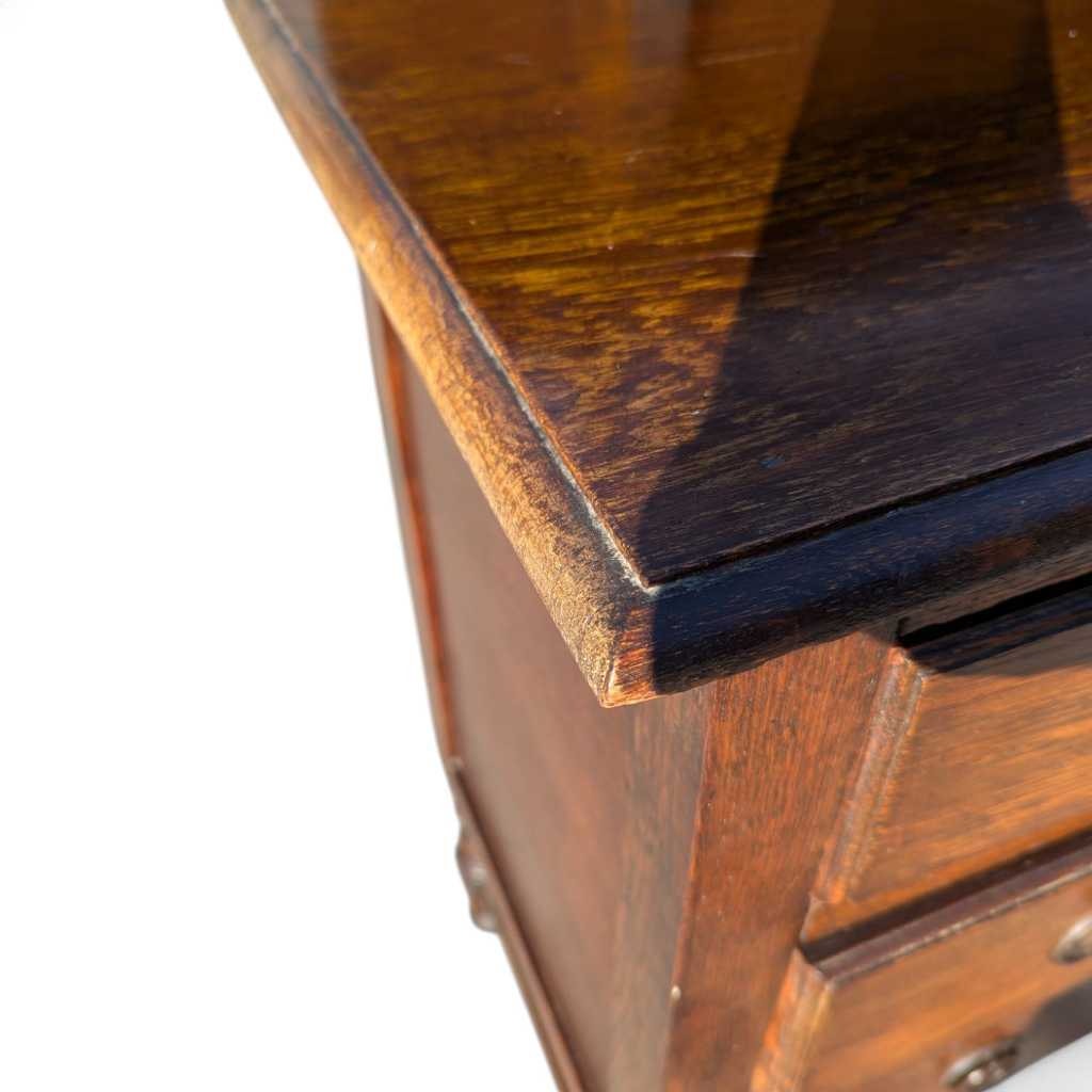 Antique Tiger Oak Dresser with Mirror – Barley Twist Detail, Vintage Vanity with Drawers, Early 1900s