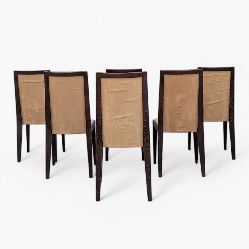 Six Dining Chairs – Contemporary, Faux Suede, Mid Century Style
