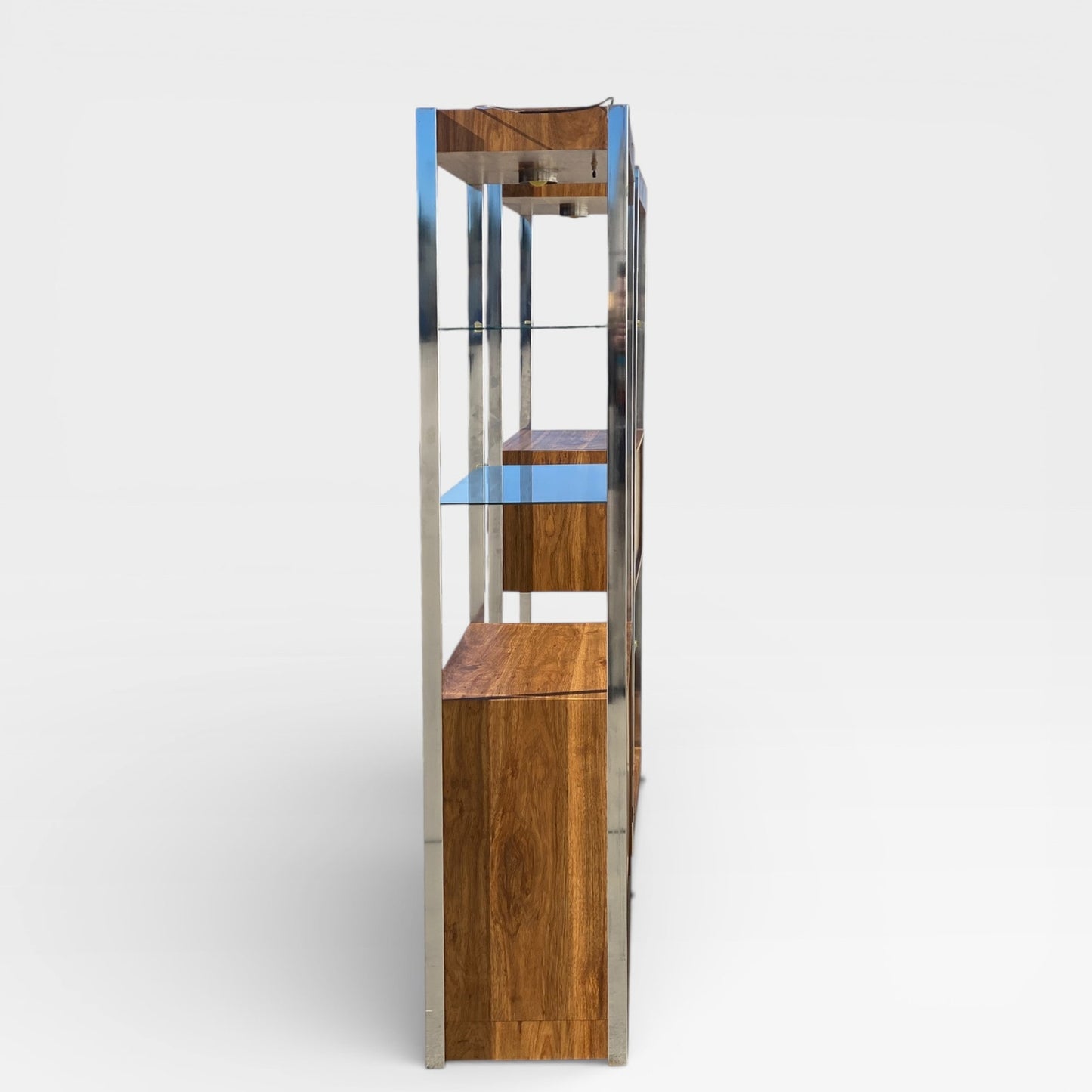 Chrome & Glass Étagère / Display Bookcase, c. 1970s–80s