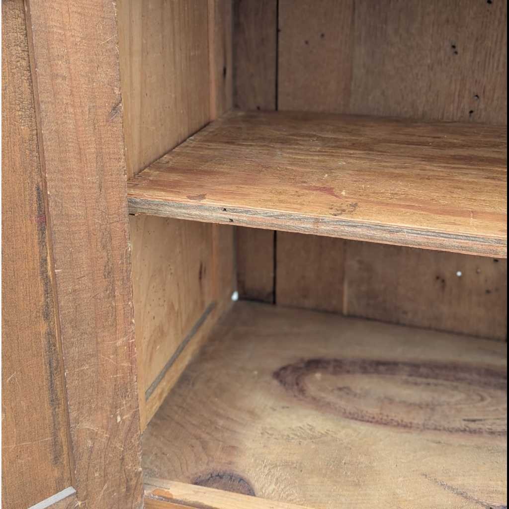 Primitive Solid Wood Cabinet β Rustic Storage Cupboard w/ Drawer, Removable Shelf, Country Farmhouse Charm