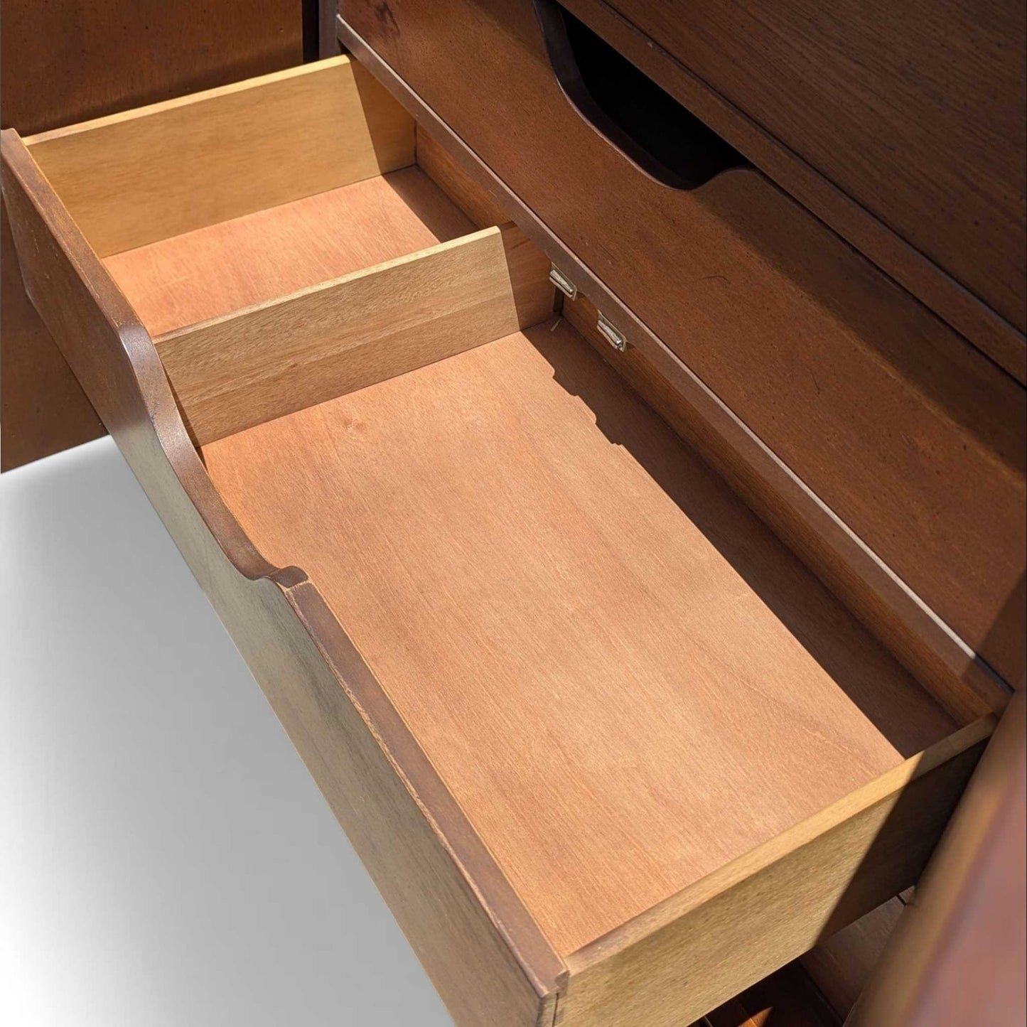 Vintage Brutalist Tallboy Dresser Cabinet c. 1970s