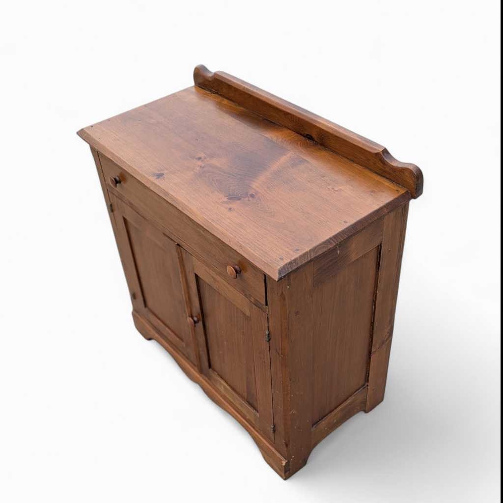 Primitive Solid Wood Cabinet β Rustic Storage Cupboard w/ Drawer, Removable Shelf, Country Farmhouse Charm