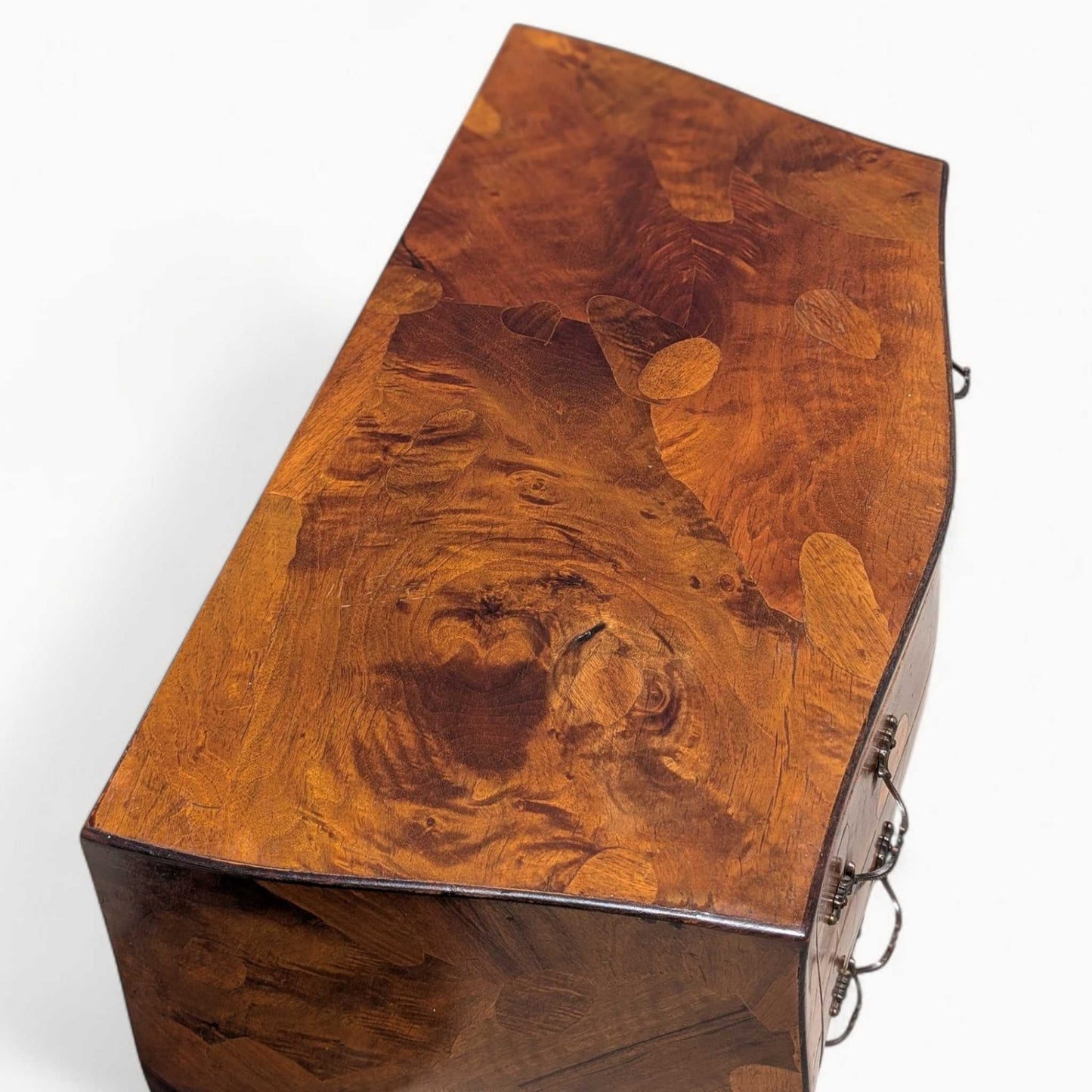 Vintage Italian Olive Burl Wood Bombe Chest
