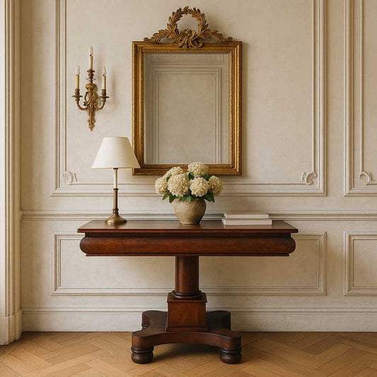 Antique Empire Mahogany Pedestal Table – c. 1800s