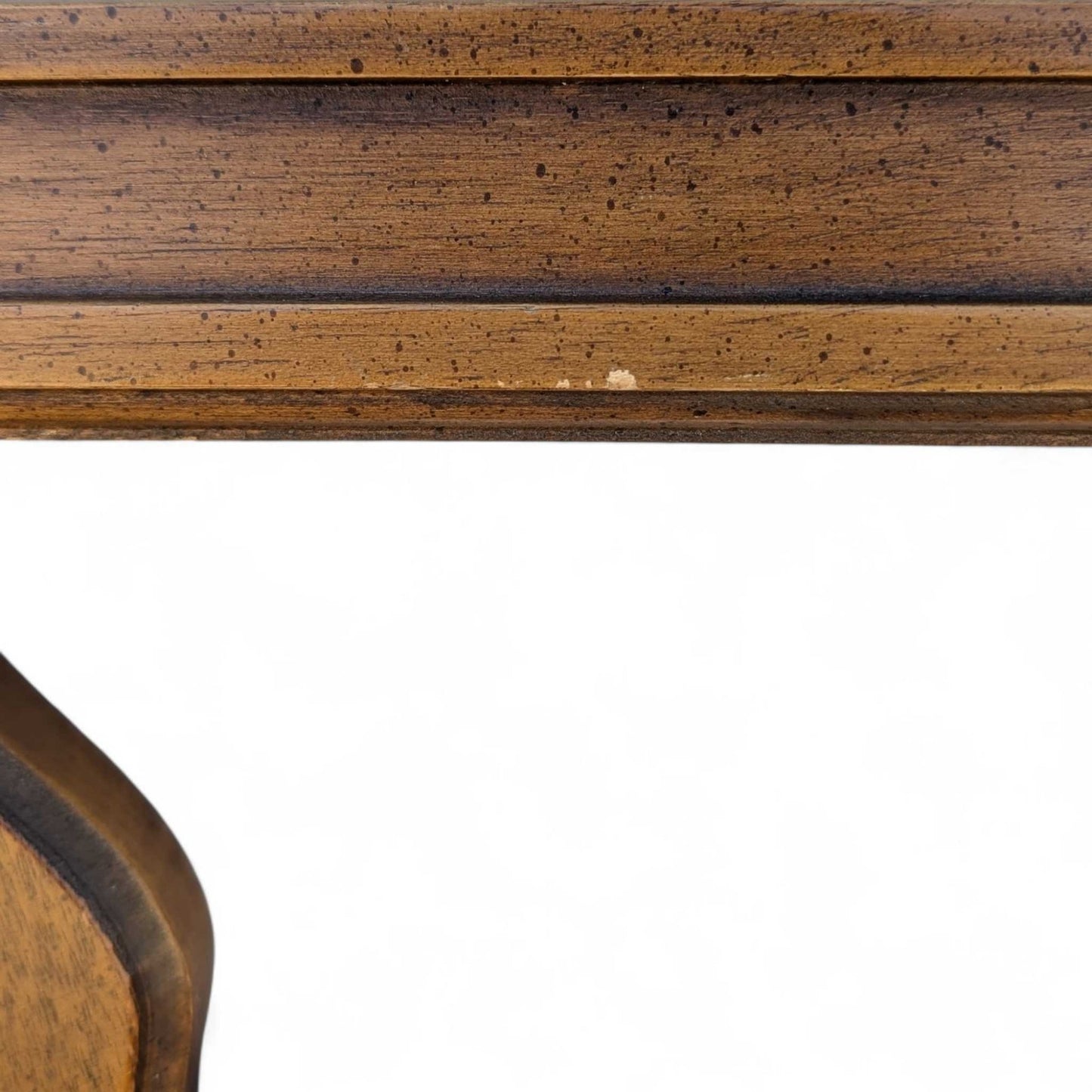 Mid Century Walnut Queen Headboard with Cutout Clover Motif, Vintage Solid Wood Bed