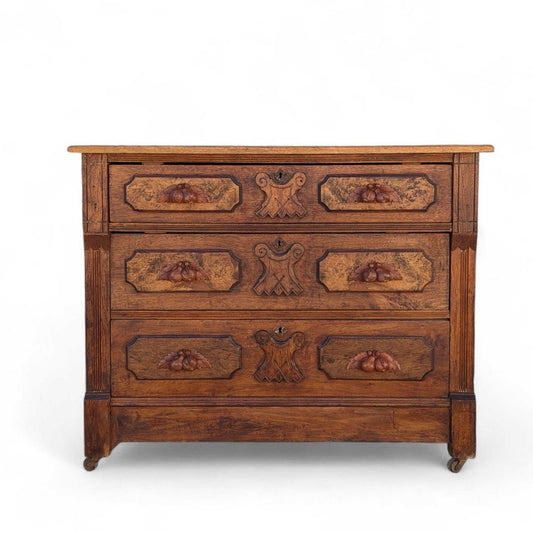 19th Century American Folk Walnut Dresser