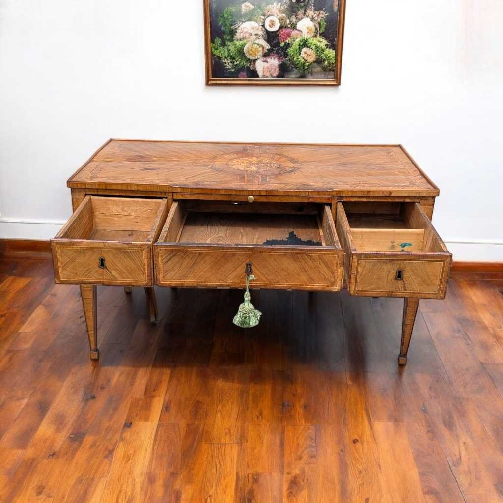 Antique Desk – Lombardy Louis XVI Era Desk, Vintage Writing Table, Elegant Office Furniture, 18th Century Desk