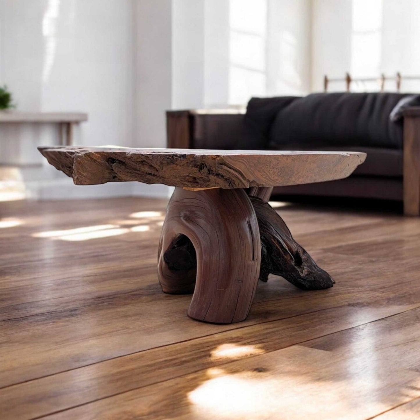 Live Edge Wood Coffee Table – Sculptural Natural Slab Table