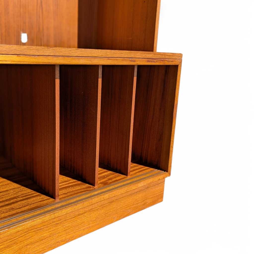 Danish Teak Bookcase – Mid-Century Modern Freestanding Wall Unit