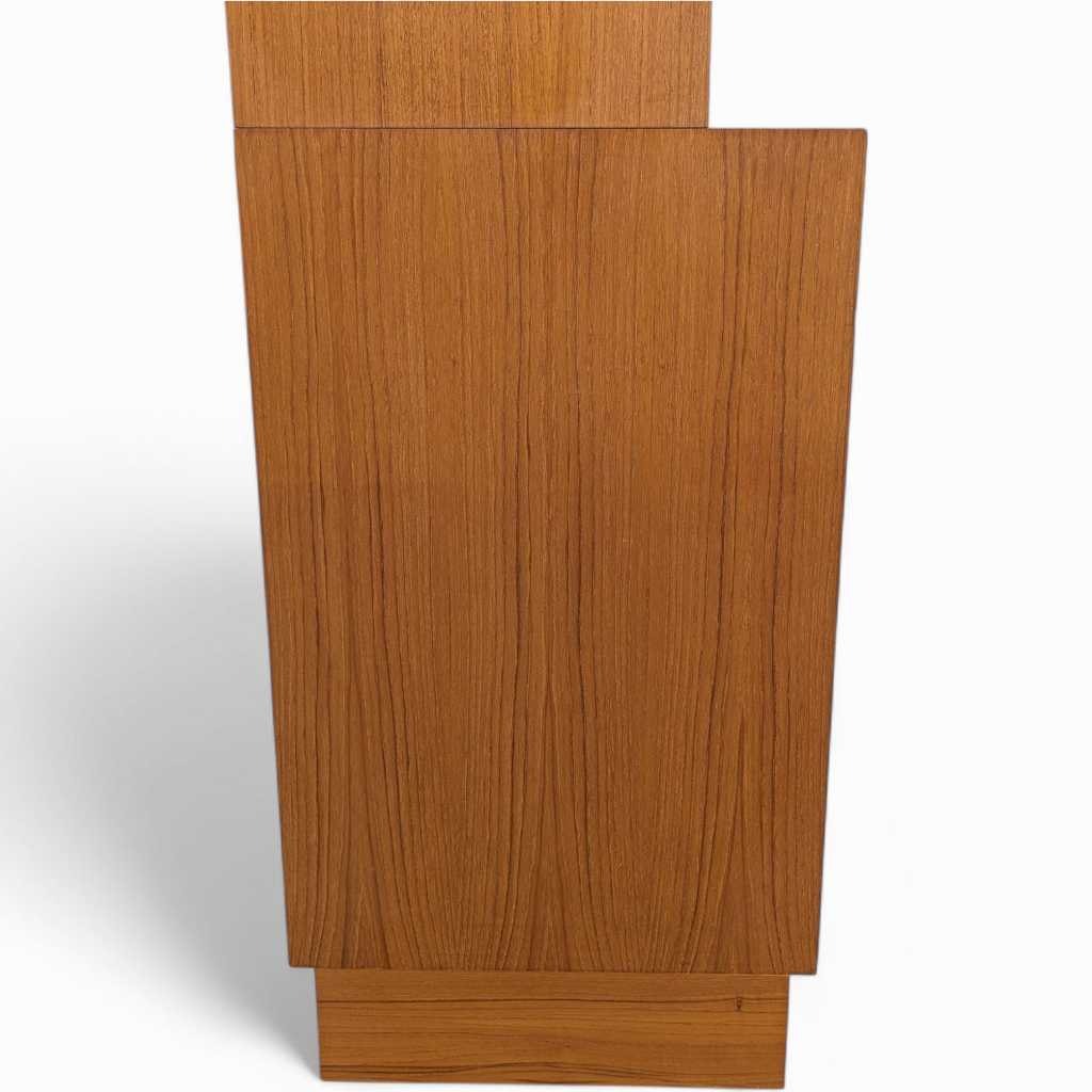 Teak Bookcase – Upright Freestanding Mid Century Modern Storage, Modular MCM Cabinet, Vintage Teak Shelf