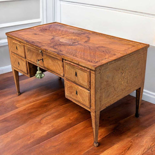 Antique Desk – Lombardy Louis XVI Era Desk, Vintage Writing Table, Elegant Office Furniture, 18th Century Desk