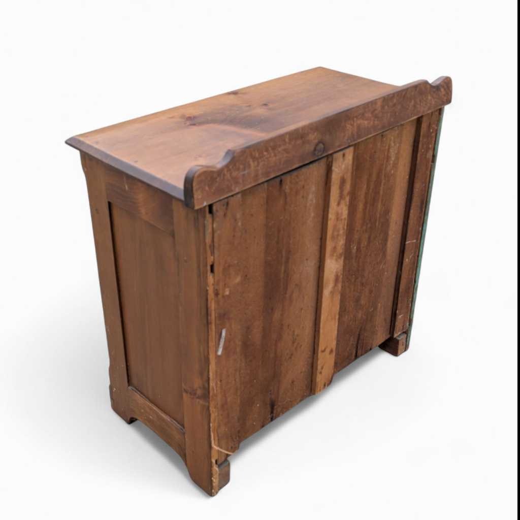 Primitive Solid Wood Cabinet β Rustic Storage Cupboard w/ Drawer, Removable Shelf, Country Farmhouse Charm