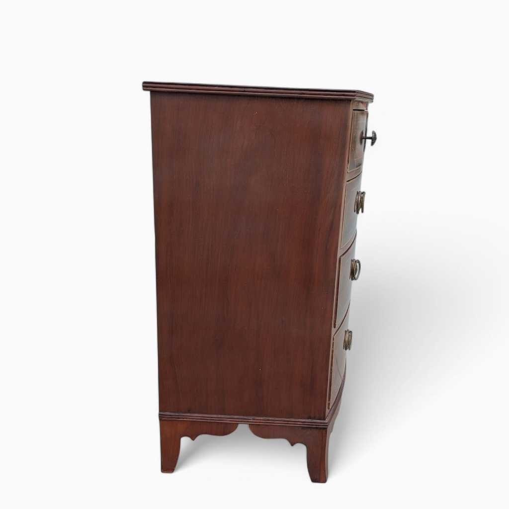 Antique Dresser – English Mahogany Bow Front Chest of Drawers