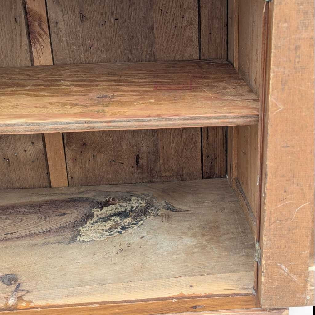 Primitive Solid Wood Cabinet β Rustic Storage Cupboard w/ Drawer, Removable Shelf, Country Farmhouse Charm