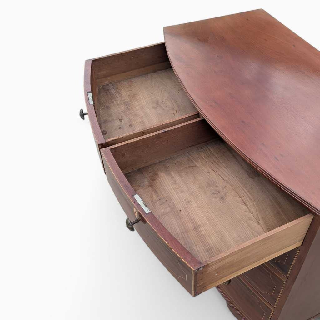 Antique Dresser – English Mahogany Bow Front Chest of Drawers