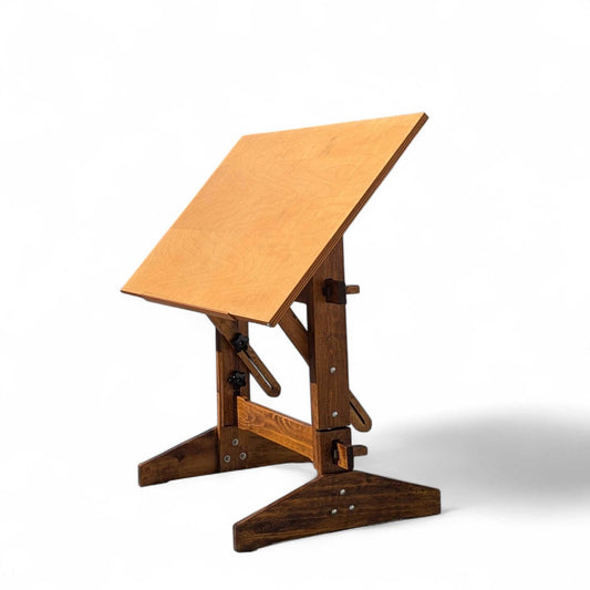 Vintage Versa Tables Adjustable Drafting Table in Solid Wood