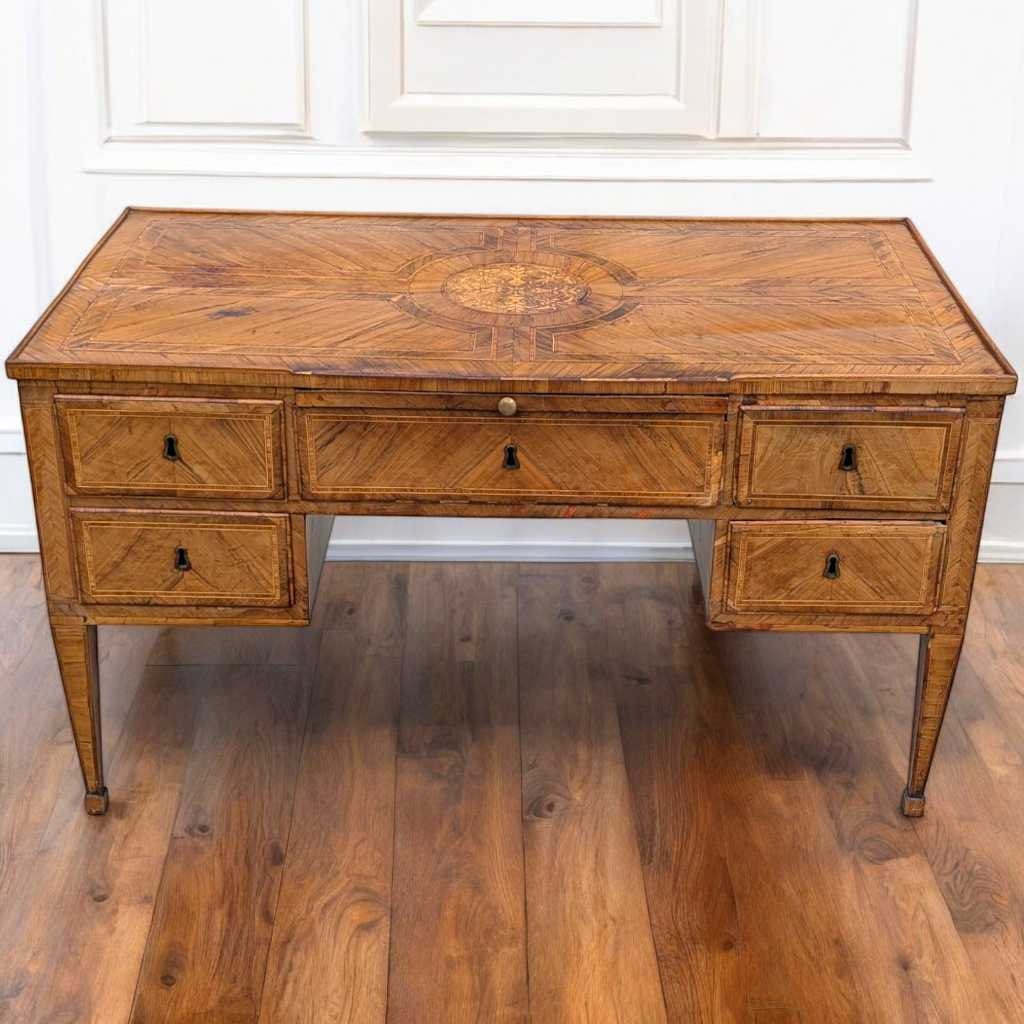 Antique Desk – Lombardy Louis XVI Era Desk, Vintage Writing Table, Elegant Office Furniture, 18th Century Desk