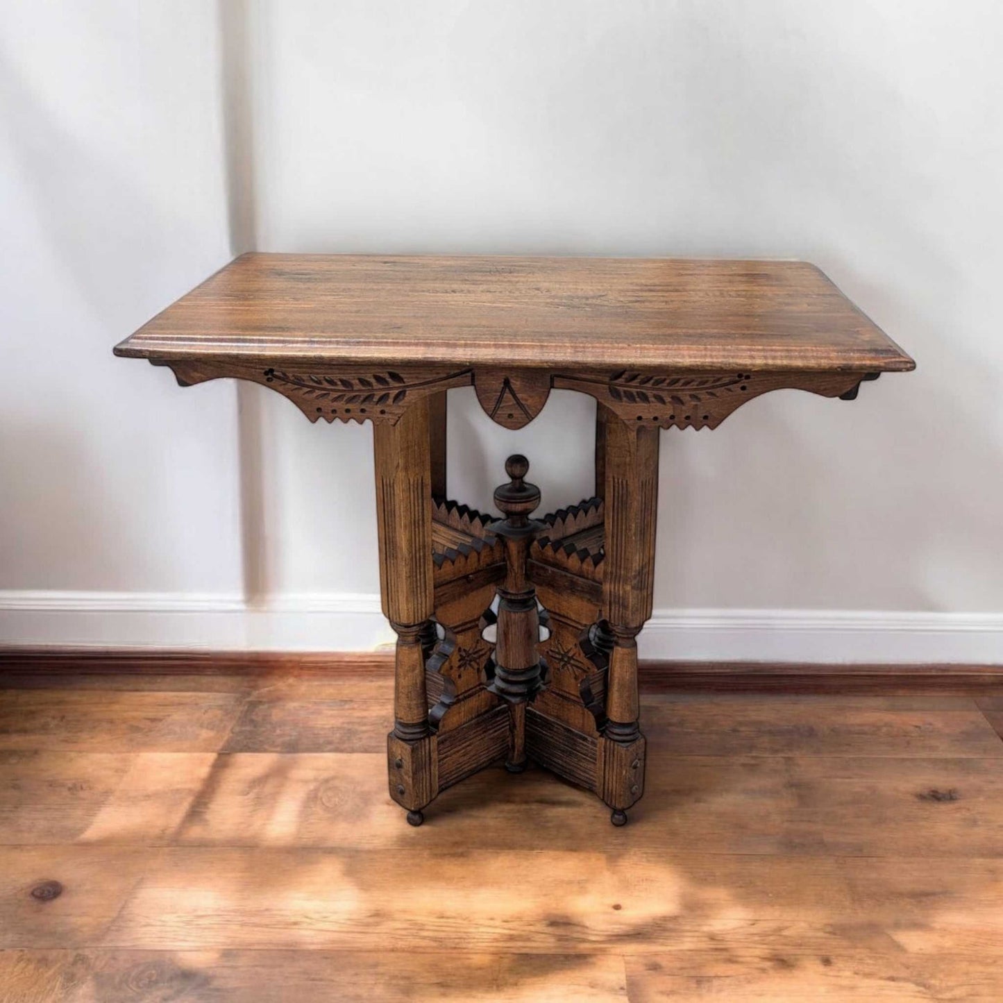 Victorian Carved Wood Side Table