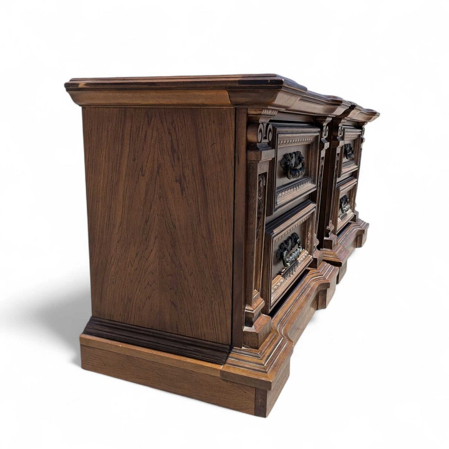 Vintage Carved Wood Nightstands