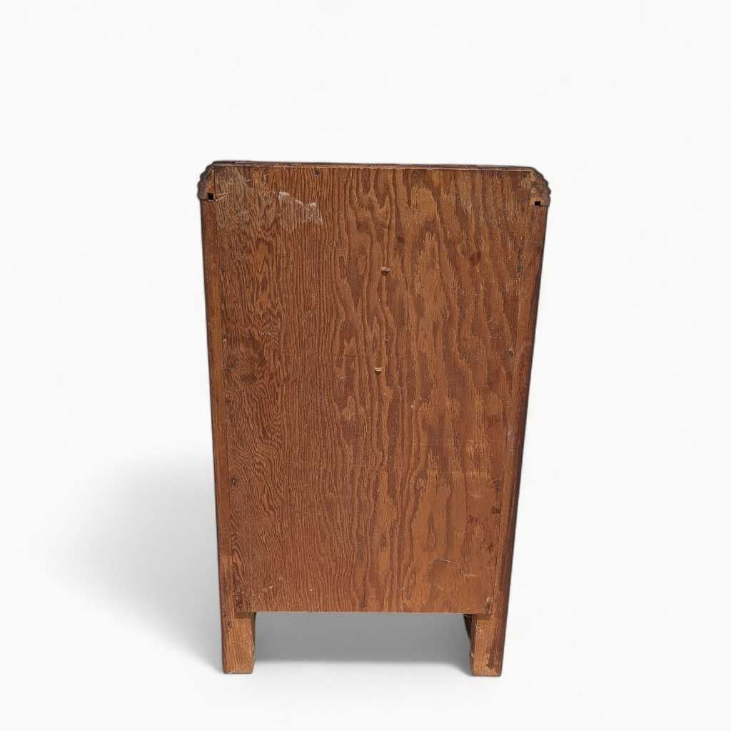 Art Deco Nightstand – 1930s Vintage Bedside Table, Waterfall Edge, 26" Tall, Excellent Condition