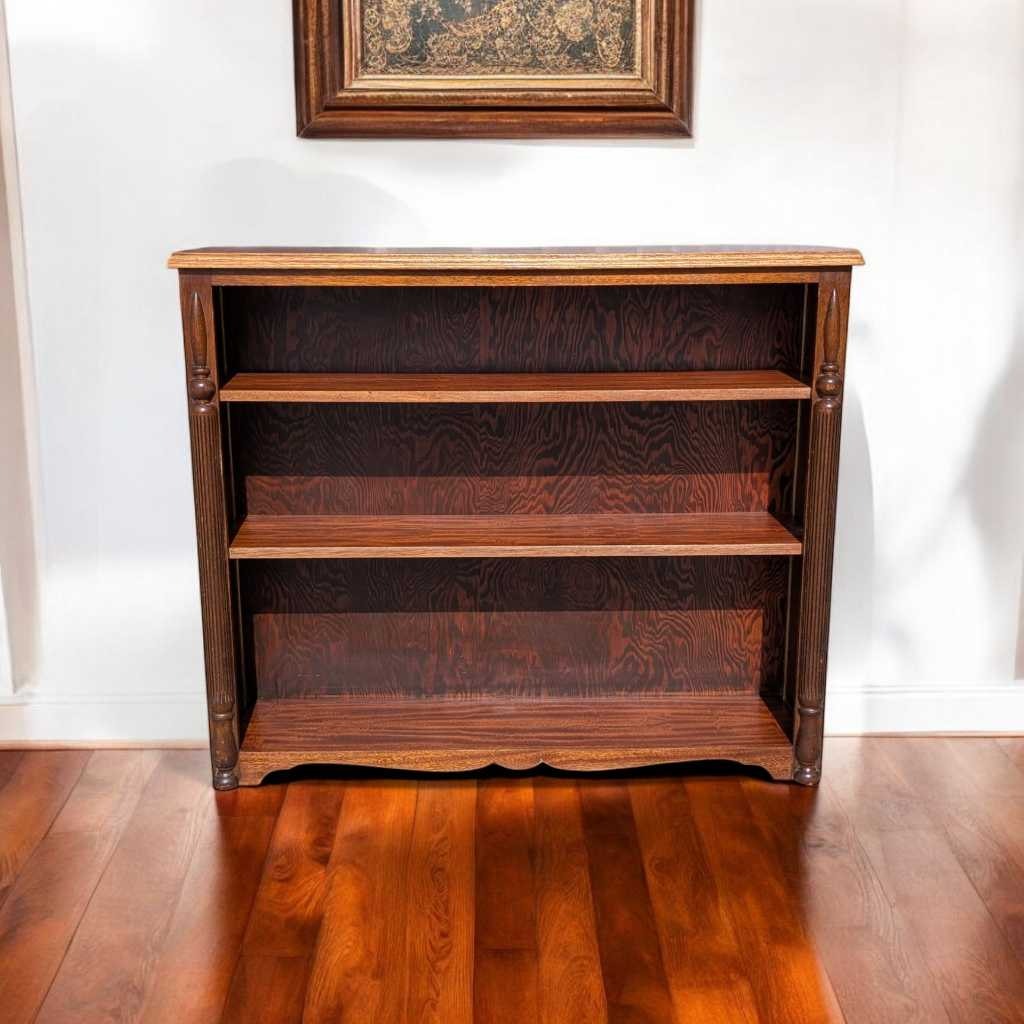Antique Mahogany Bookcase – Vintage Wooden Bookcase, Classic Shelving Unit, Elegant Storage for Books and Decor