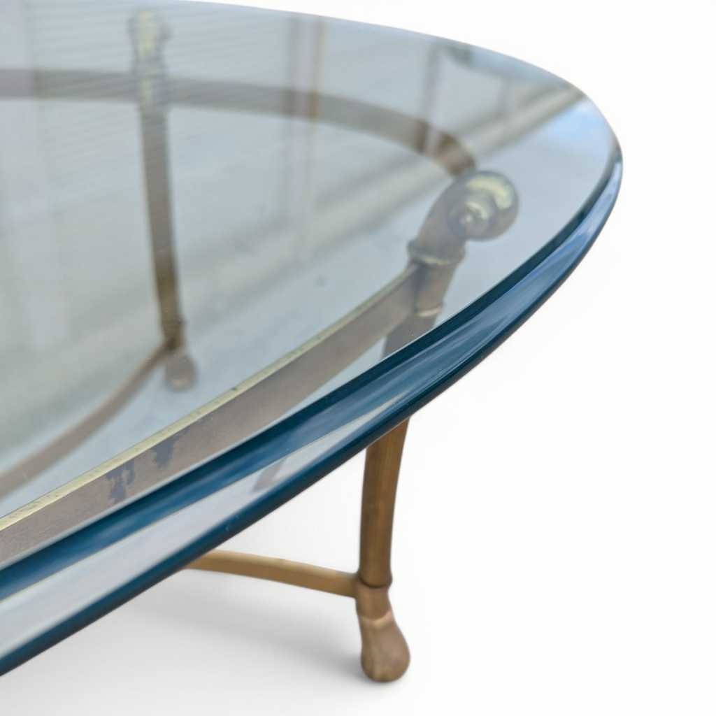 Glass Top Brass Coffee Table by Labarge