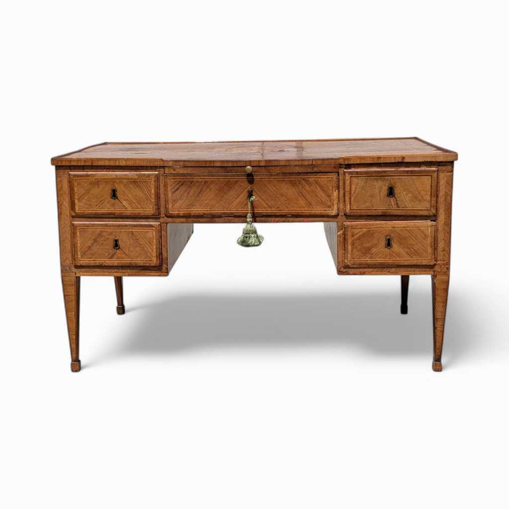 Antique Desk – Lombardy Louis XVI Era Desk, Vintage Writing Table, Elegant Office Furniture, 18th Century Desk
