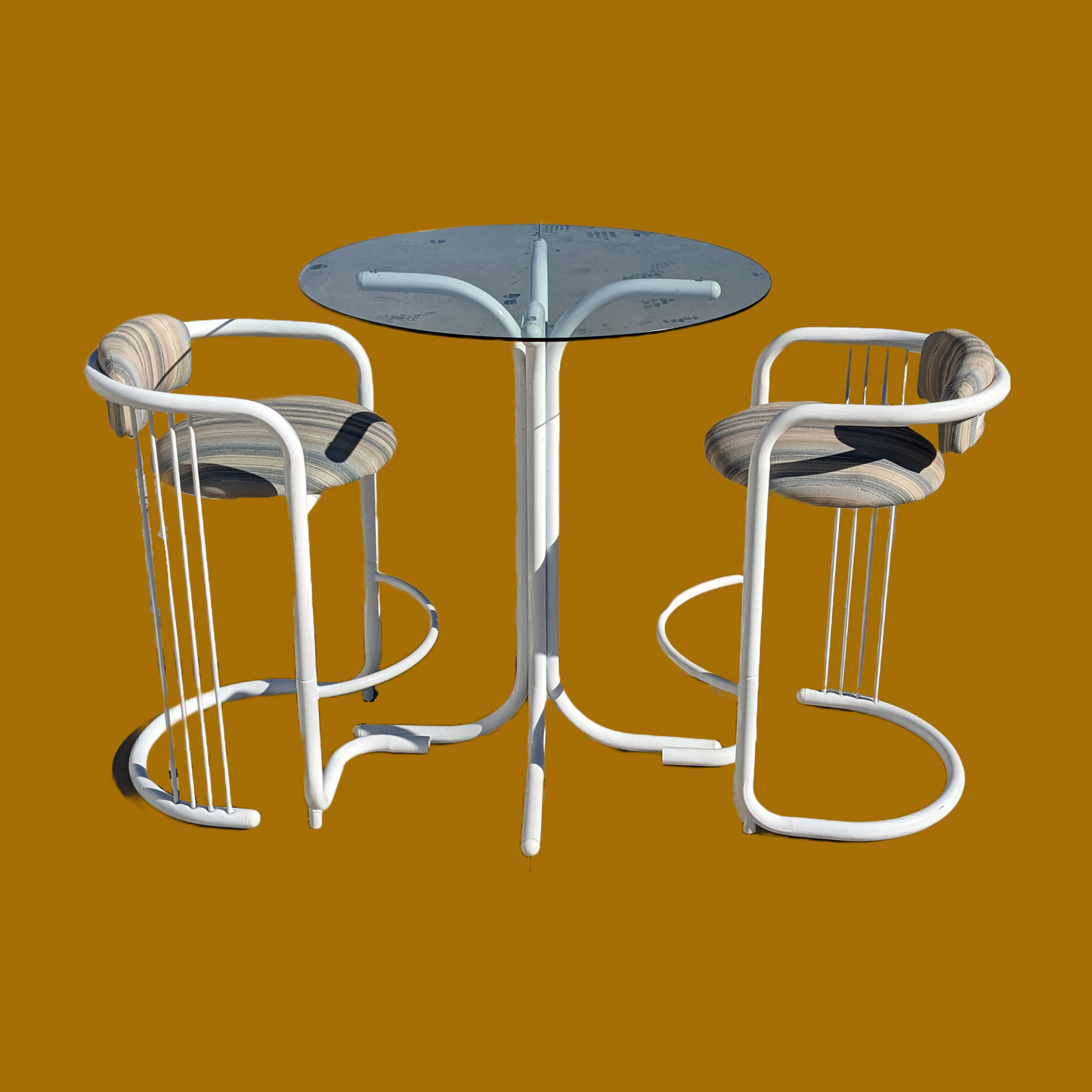 Postmodern Bistro Patio Table + Chair Set | 80s | Tubular
