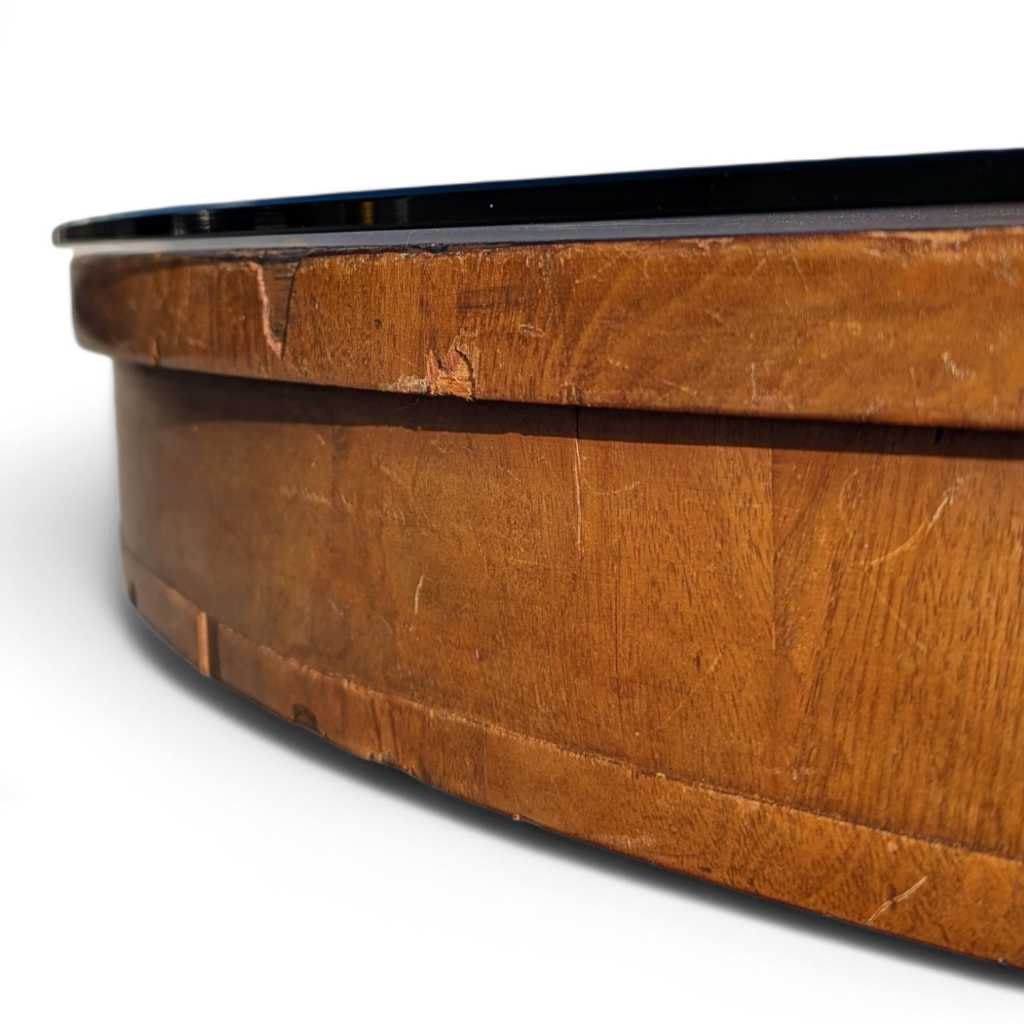 Early 19th Century Charles X Round Coffee Table in Mahogany & Walnut