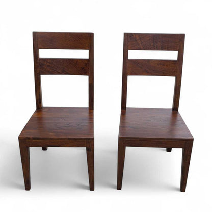 Set of 8 Crate & Barrel Basque Honey Wood Dining Chairs