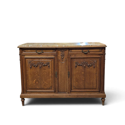 Early 20th-Century French Marble-Top Buffet, Guerin Paris Label